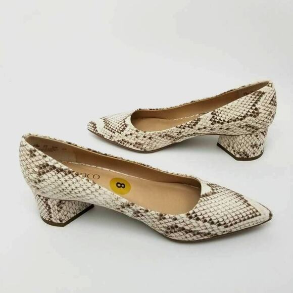 Franco Sarto Womens Global Faux Leather Snake Print Low Heels Shoes Size 7.5 M - Picture 9 of 12